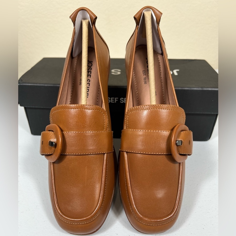 Josef Seibel camel Tan leather flat 37 6/6.5 - Picture 2 of 5
